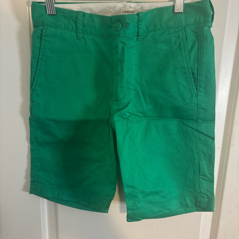 Jcrew crewcuts boys green shorts size 12 EUC